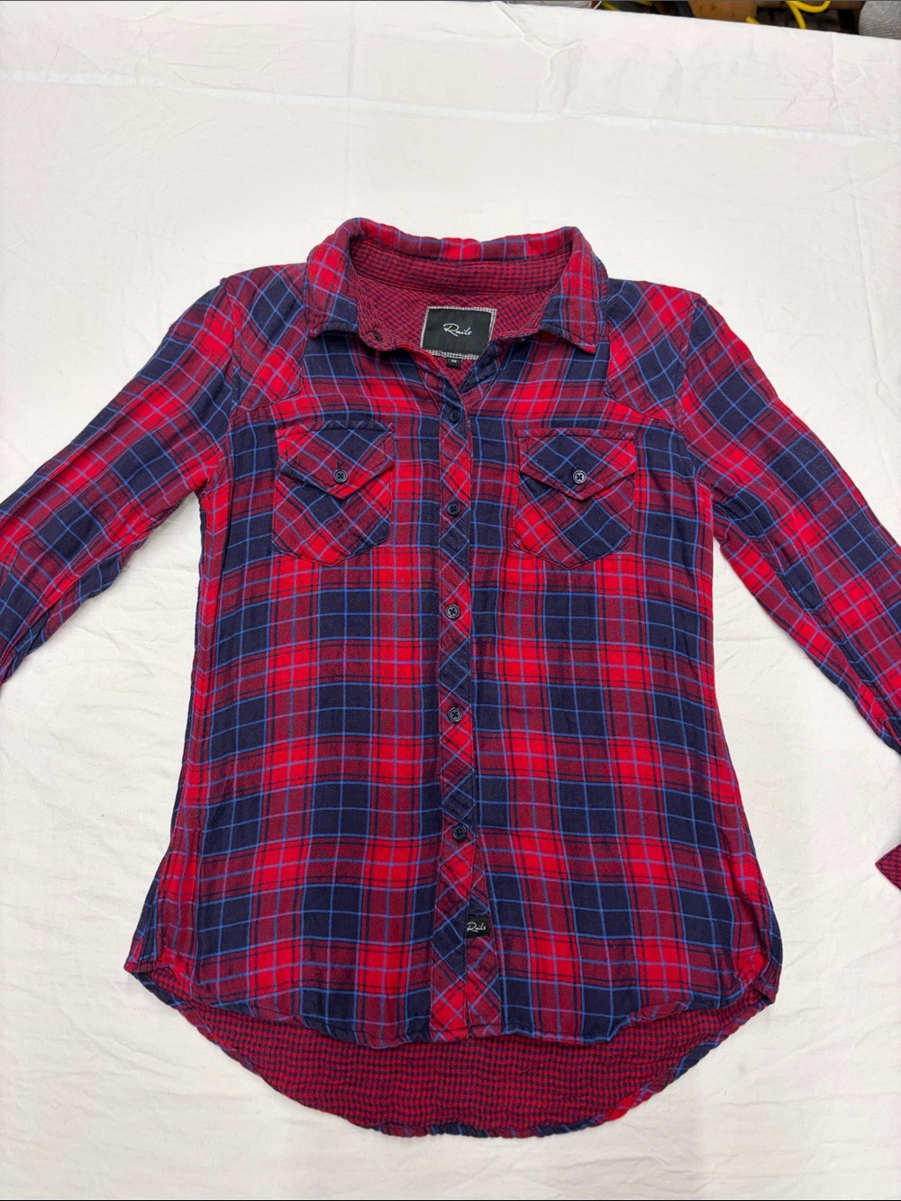 Rails Hunter Scarlet/indigo Super Soft Plaid Button-Down Shirt